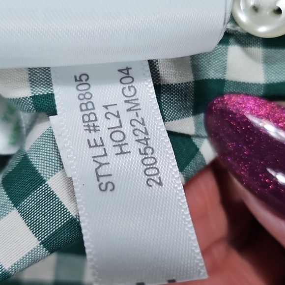 NWT J. Crew Green White Gingham Check Secret Wash Long Sleeve Button Down Shirt - Picture 12 of 16